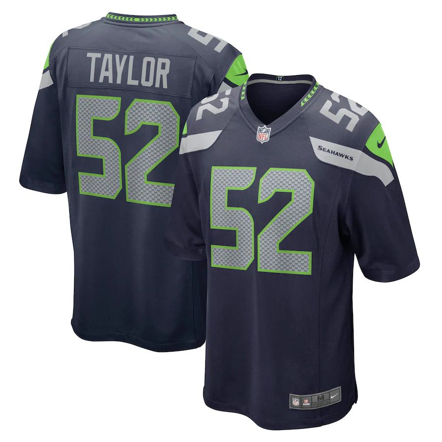 Men Seattle Seahawks 52 Darrell Taylor Nike College Navy Game NFL Jersey